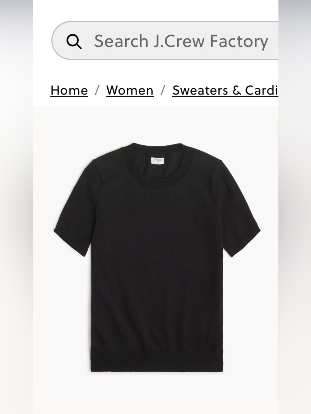 J. Crew Black Short-Sleeve Crewneck Sweater Tee